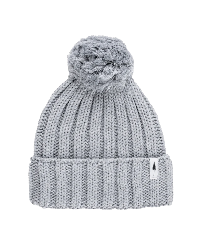 Treeanie Knitted Pom Pom Light Grey Mel 1 Treeanie Knitted Pom Pom Light Grey Mel