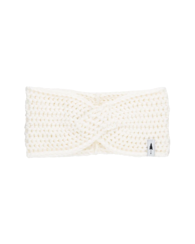 TreeHeadband Knitted Twist White 1 TreeHeadband Knitted Twist White