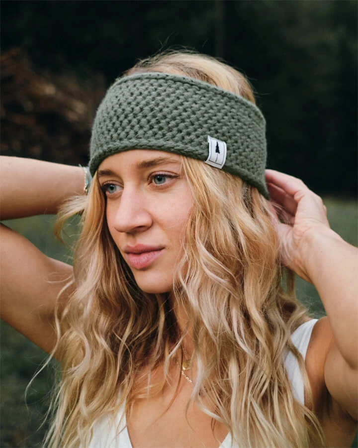 TreeHeadband Knitted Fleece Sage 2 TreeHeadband Knitted Fleece Sage – Bild 2