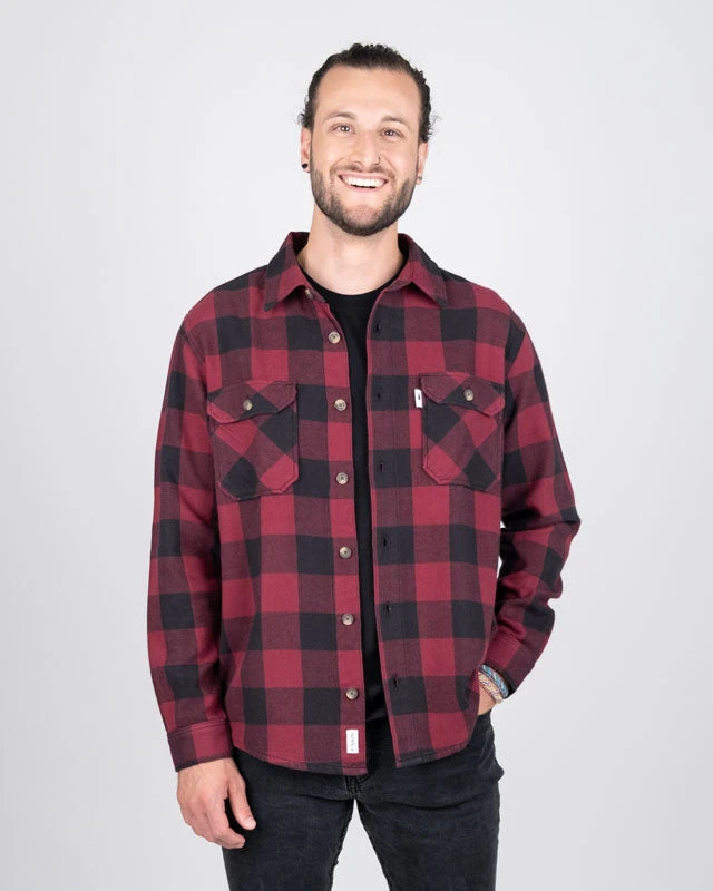 TreePlanter Overshirt Buffalo Check Deep Maroon-Black 2 TreePlanter Overshirt Buffalo Check Deep Maroon-Black – Bild 2