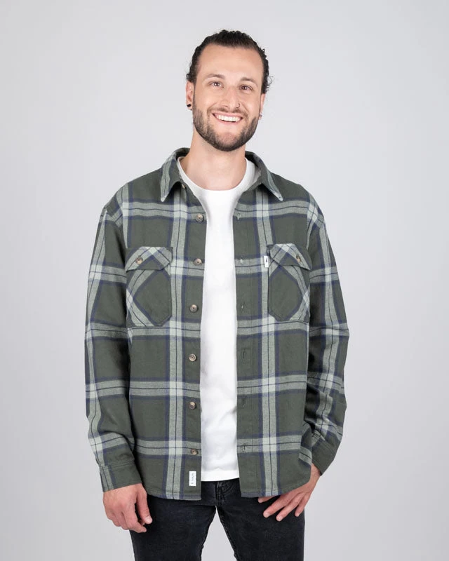 TreePlanter Overshirt Check Ash Green-Navy 3 TreePlanter Overshirt Check Ash Green-Navy – Bild 3