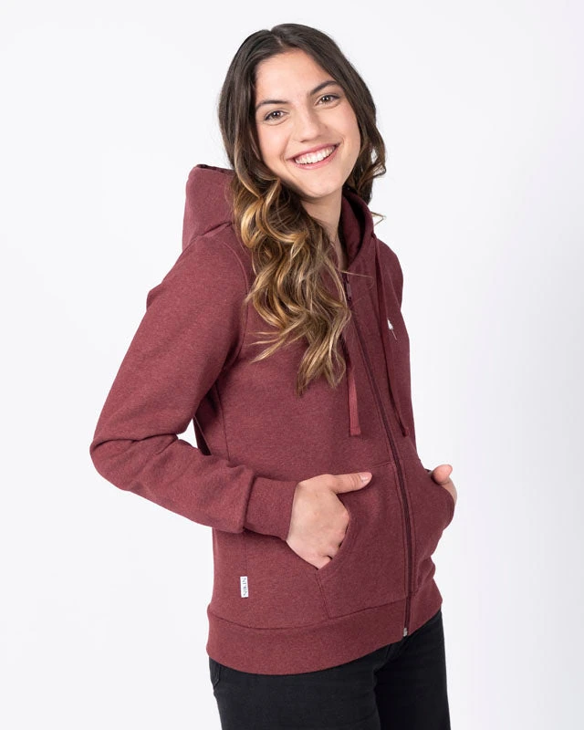 TreeHoodie Jacket Women Bordeaux Mel 3 TreeHoodie Jacket Women Bordeaux Mel – Bild 3