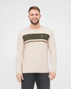 TreePullover Knitted Stripes Raw-Olive -Nikin 1766.008 TreePullover Light Unisex Raw Olive M1