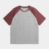 TreeShirt Raglan Relaxed Colorblock Coffee Deep Maroon Mel-Grey Mel