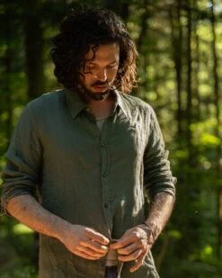 TreePlanter Shirt Linen Sage 25 TreePlanter Shirt Linen Sage -Nikin NIKIN TreePlanterShirt Linen Sage 7