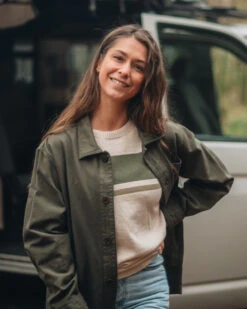 TreeJacket Workwear & TreePullover Knitted Stripes 9 TreeJacket Workwear & TreePullover Knitted Stripes -Nikin Photo SS25 Jacket Pullover 1764 1766 NS Spring Shoot Camper Female 4