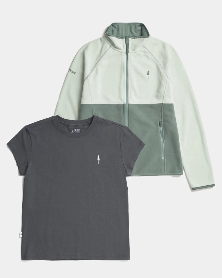 TreeJacket Fleece Colorblock & TreeShirt Women 1 TreeJacket Fleece Colorblock & TreeShirt Women