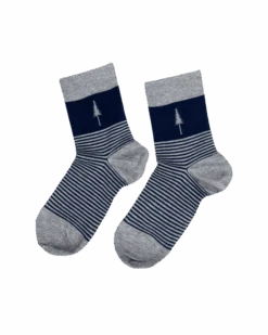 TreeSocks Standard Stripes Navy-Grey