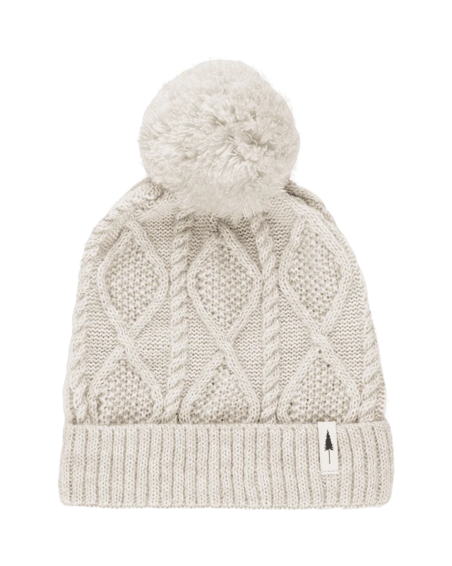 Treeanie Cable Knit PomPom Chalk 1 Treeanie Cable Knit PomPom Chalk