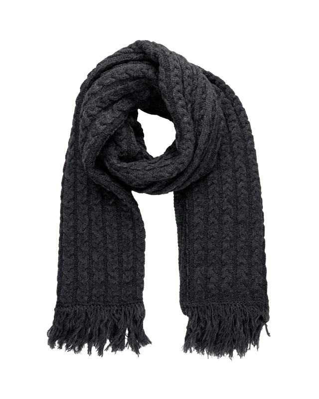 TreeScarf Knitted Black Mel 1 TreeScarf Knitted Black Mel