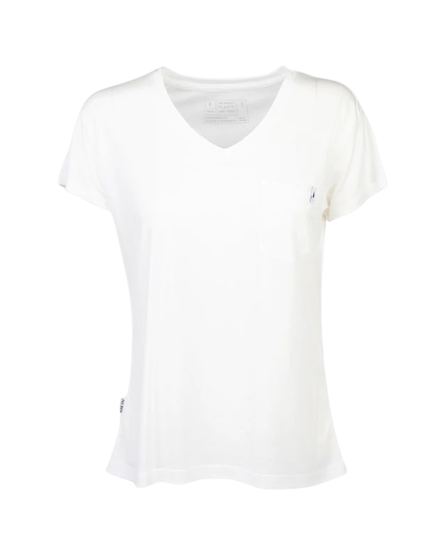 TreeShirt Pocket V-Neck Women White 1 TreeShirt Pocket V-Neck Women White