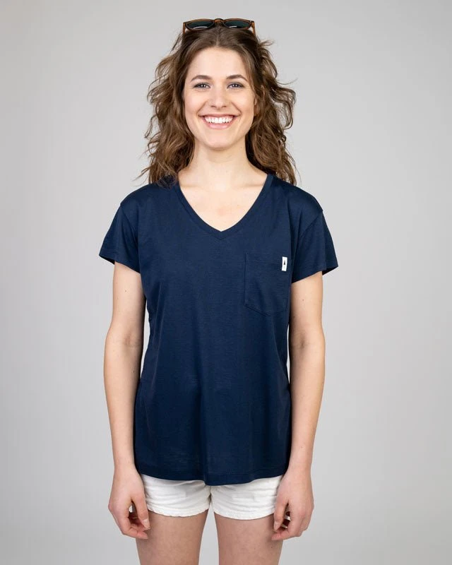 TreeShirt Pocket V-Neck Women Dark Navy 3 TreeShirt Pocket V-Neck Women Dark Navy – Bild 3