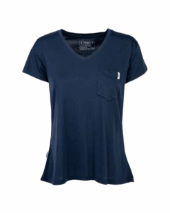 Nikin 14 TreeShirt Pocket V-Neck Women Dark Navy