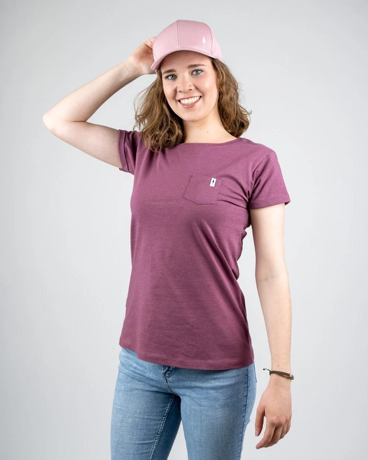 TreeShirt Pocket Women Bordeaux Mel 2 TreeShirt Pocket Women Bordeaux Mel – Bild 2